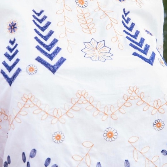 Embroidered Blue white Top Main Strip - Picture 4 of 4